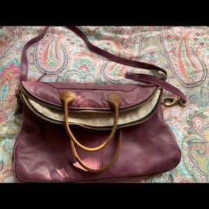 💕C.A.S. Handmade leather and linen purse, NWOT💕